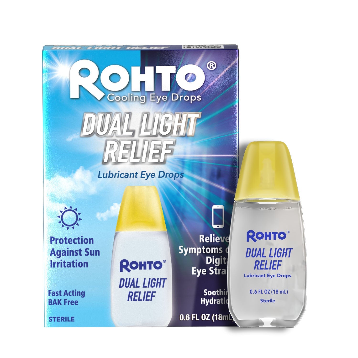Rohto Dual Light Relief Hydrating Eye Drops – Hydratatie & Verlichting – 13 ml