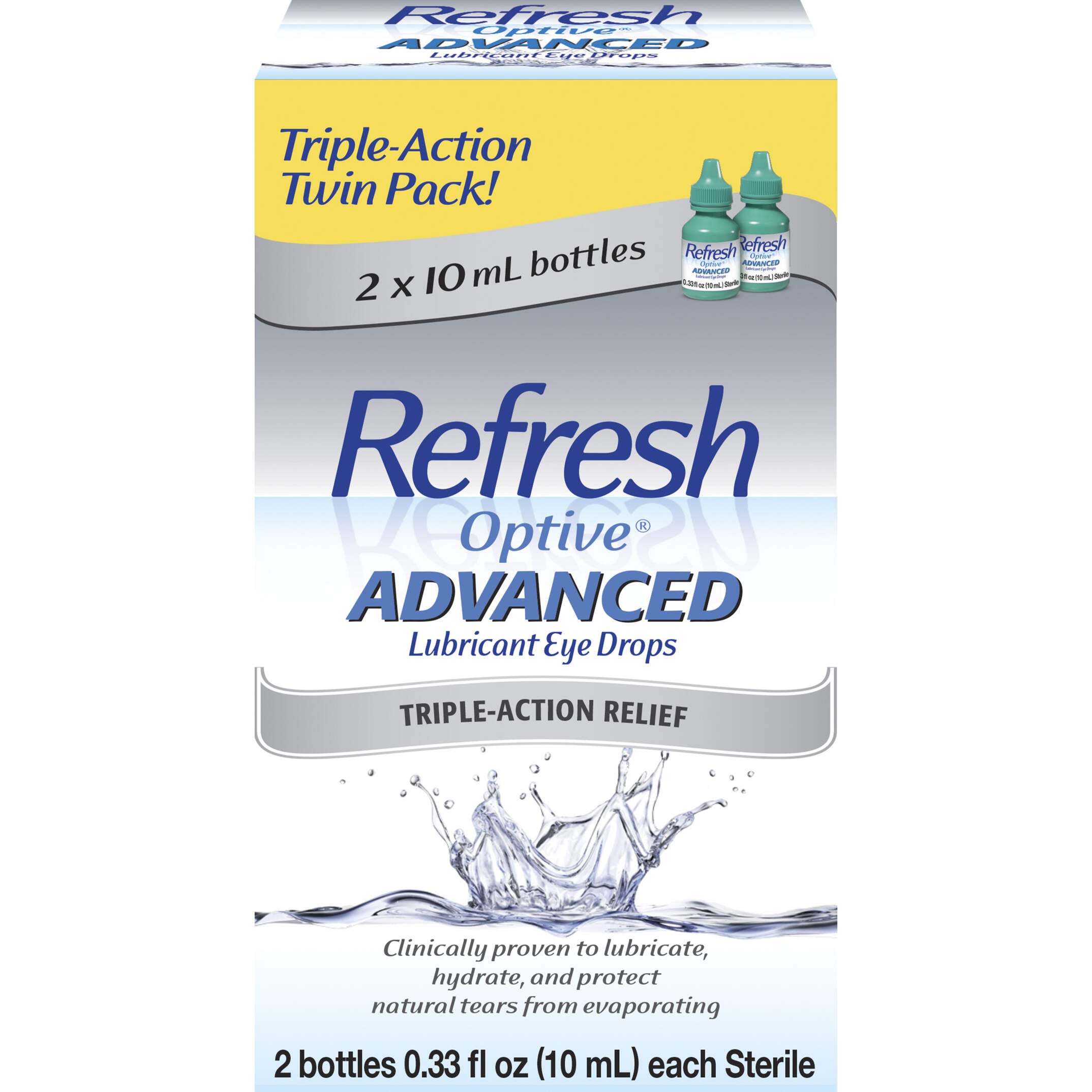 Refresh Optive Advanced Lubricant Eye Drops – Hydraterende Oogdruppels voor Droge en Gevoelige Ogen