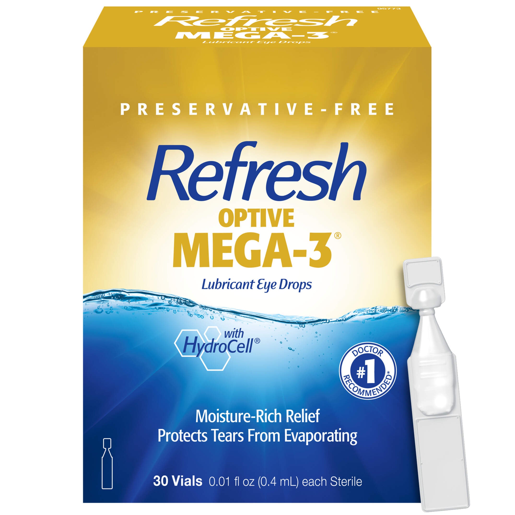 Refresh Optive Mega-3 Lubricant Eye Drops – Eenmalige Oogdruppels Zonder Conserveermiddelen
